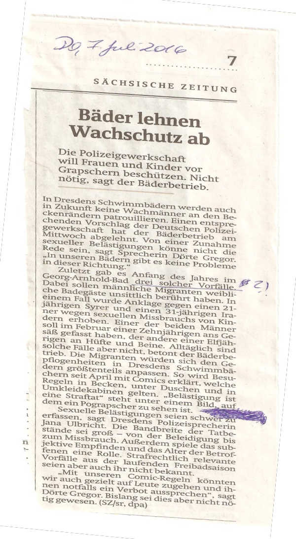 Kopie Zeitungsartikel Sächsische Zeitung